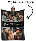 Miłosny koc - z personalizowanymi 4 zdjęciami i napisem