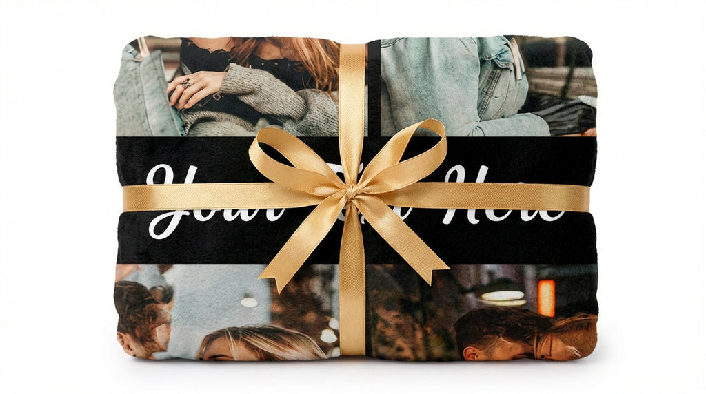 Miłosny koc - z personalizowanymi 4 zdjęciami i napisem