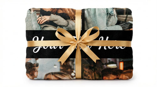 Miłosny koc - z personalizowanymi 4 zdjęciami i napisem